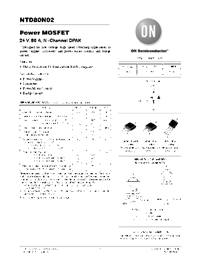 ON Semiconductor ntd80n02-d  . Electronic Components Datasheets Active components Transistors ON Semiconductor ntd80n02-d.pdf