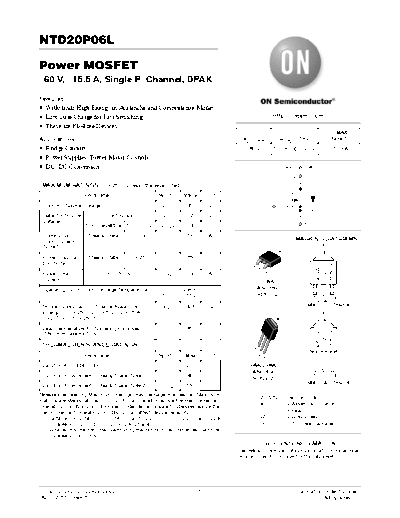 . Electronic Components Datasheets ntd20p06l-d  . Electronic Components Datasheets Active components Transistors ON Semiconductor ntd20p06l-d.pdf