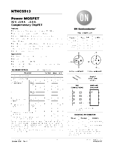 . Electronic Components Datasheets nthc5513  . Electronic Components Datasheets Active components Transistors ON Semiconductor nthc5513.pdf