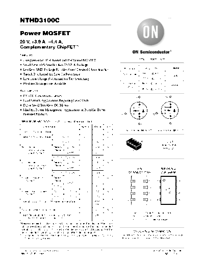 ON Semiconductor nthd3100c  . Electronic Components Datasheets Active components Transistors ON Semiconductor nthd3100c.pdf