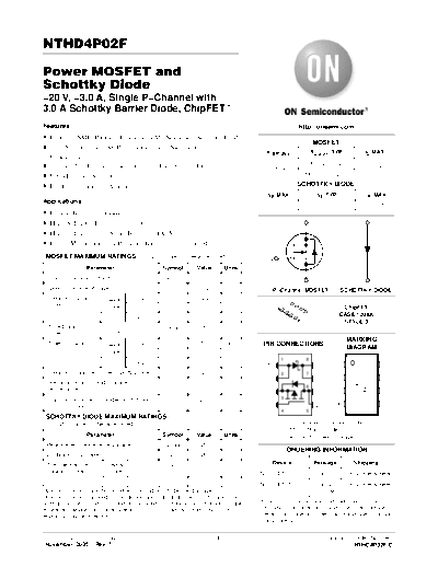 ON Semiconductor nthd4p02f  . Electronic Components Datasheets Active components Transistors ON Semiconductor nthd4p02f.pdf