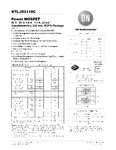 ON Semiconductor ntljd3119c  . Electronic Components Datasheets Active components Transistors ON Semiconductor ntljd3119c.pdf