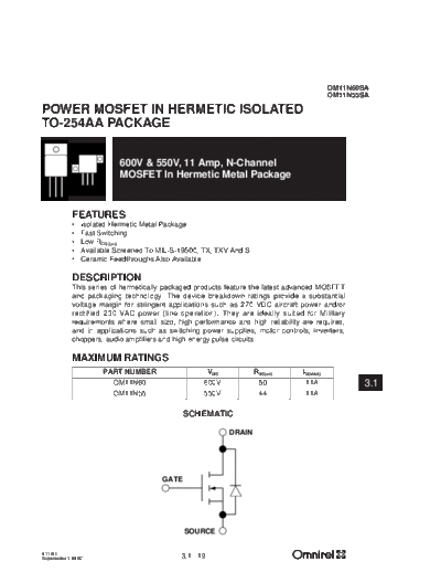 Omnirel om11n60sa  . Electronic Components Datasheets Active components Transistors Omnirel om11n60sa.pdf