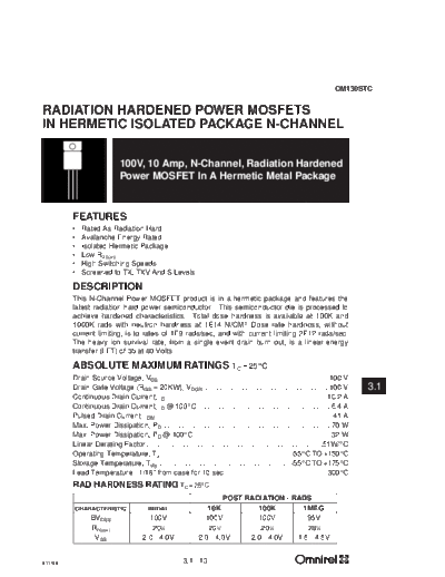 Omnirel om130stc  . Electronic Components Datasheets Active components Transistors Omnirel om130stc.pdf