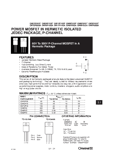 . Electronic Components Datasheets om23p06st  . Electronic Components Datasheets Active components Transistors Omnirel om23p06st.pdf