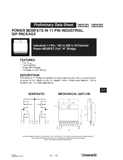 Omnirel om6423sp6  . Electronic Components Datasheets Active components Transistors Omnirel om6423sp6.pdf