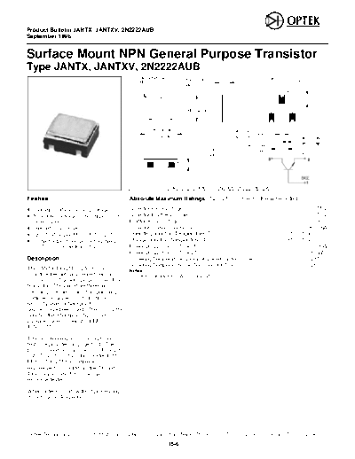 Optek 2n2222aub  . Electronic Components Datasheets Active components Transistors Optek 2n2222aub.pdf