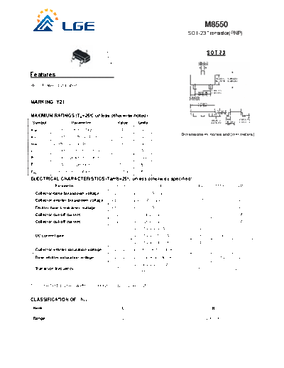 LGE m8550 sot-23  . Electronic Components Datasheets Active components Transistors LGE m8550_sot-23.pdf