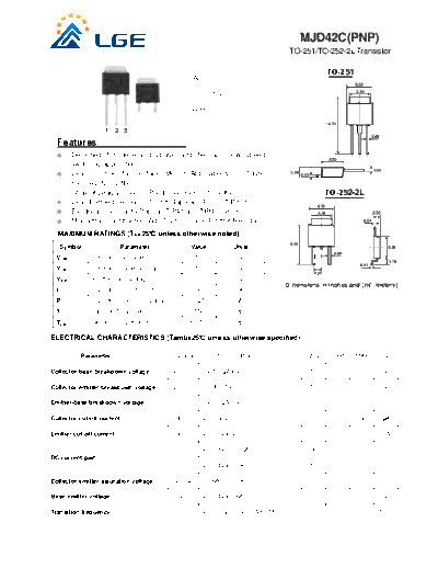 LGE mjd42c  . Electronic Components Datasheets Active components Transistors LGE mjd42c.pdf