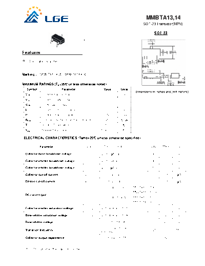 LGE mmbta13-14  . Electronic Components Datasheets Active components Transistors LGE mmbta13-14.pdf