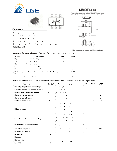 LGE mmdt4413  . Electronic Components Datasheets Active components Transistors LGE mmdt4413.pdf