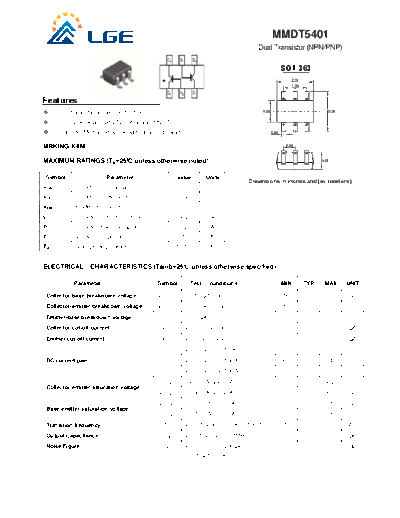 LGE mmdt5401  . Electronic Components Datasheets Active components Transistors LGE mmdt5401.pdf