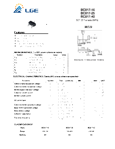 LGE bc817  . Electronic Components Datasheets Active components Transistors LGE bc817.pdf