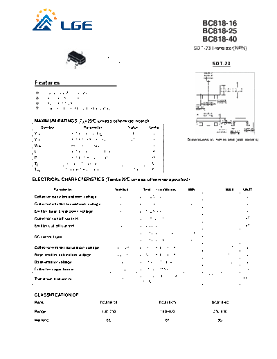 LGE bc818 sot-23  . Electronic Components Datasheets Active components Transistors LGE bc818_sot-23.pdf