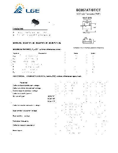 LGE bc857t  . Electronic Components Datasheets Active components Transistors LGE bc857t.pdf