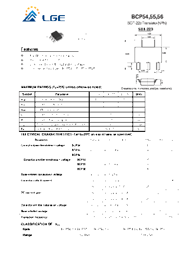 LGE bcp54-55-56  . Electronic Components Datasheets Active components Transistors LGE bcp54-55-56.pdf