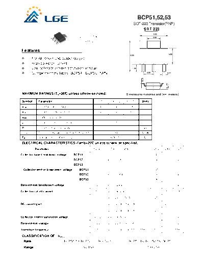 LGE bcp51-52-53  . Electronic Components Datasheets Active components Transistors LGE bcp51-52-53.pdf