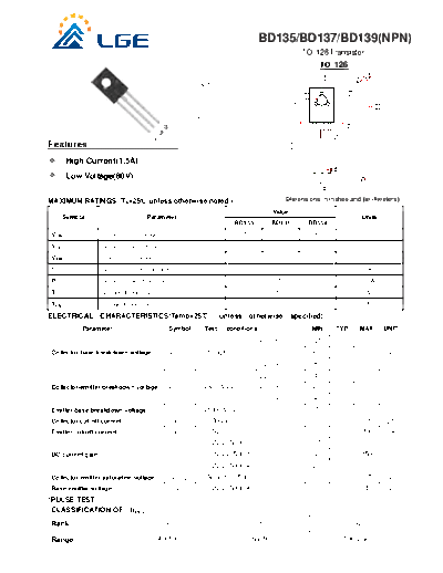 LGE bd135-137-139  . Electronic Components Datasheets Active components Transistors LGE bd135-137-139.pdf