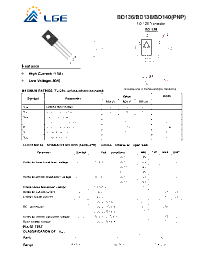 LGE bd136-138-140  . Electronic Components Datasheets Active components Transistors LGE bd136-138-140.pdf