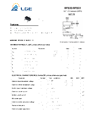 LGE bf820-822  . Electronic Components Datasheets Active components Transistors LGE bf820-822.pdf