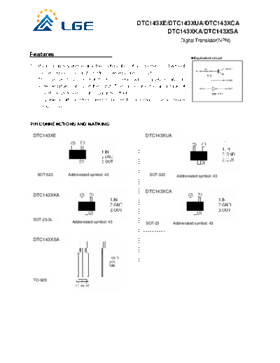 LGE dtc143x  . Electronic Components Datasheets Active components Transistors LGE dtc143x.pdf