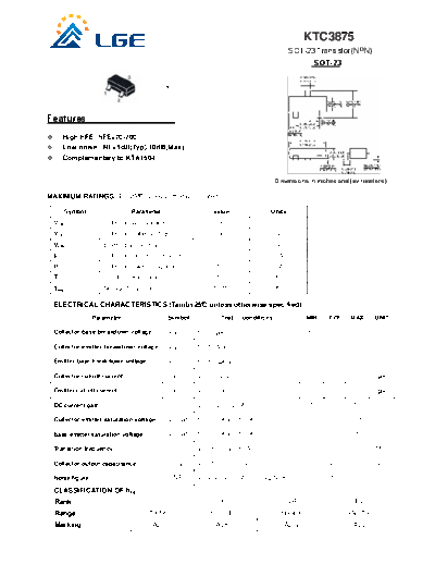 LGE ktc3875  . Electronic Components Datasheets Active components Transistors LGE ktc3875.pdf