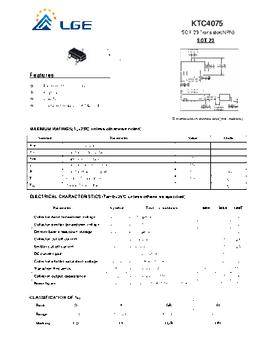 LGE ktc4075  . Electronic Components Datasheets Active components Transistors LGE ktc4075.pdf