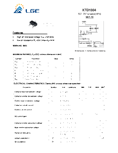 LGE ktd1304  . Electronic Components Datasheets Active components Transistors LGE ktd1304.pdf