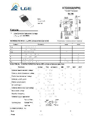 LGE ktd2058  . Electronic Components Datasheets Active components Transistors LGE ktd2058.pdf