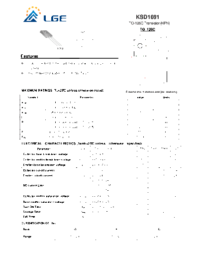 LGE ksd1691 to-126c  . Electronic Components Datasheets Active components Transistors LGE ksd1691_to-126c.pdf