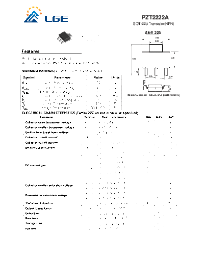 LGE pzt2222a  . Electronic Components Datasheets Active components Transistors LGE pzt2222a.pdf