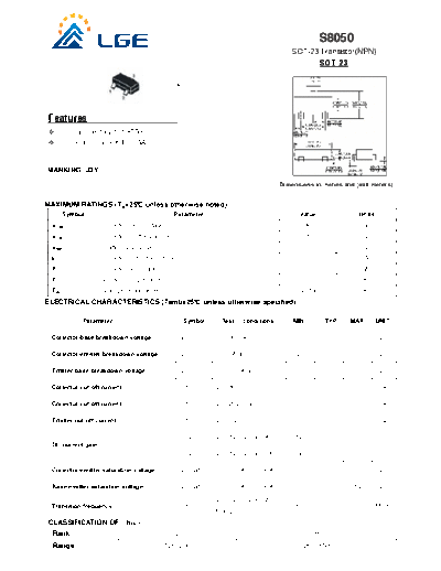 LGE s8050 sot-23  . Electronic Components Datasheets Active components Transistors LGE s8050_sot-23.pdf