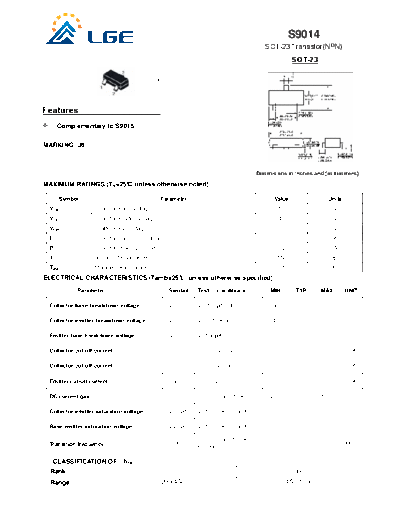 LGE s9014 sot-23  . Electronic Components Datasheets Active components Transistors LGE s9014_sot-23.pdf