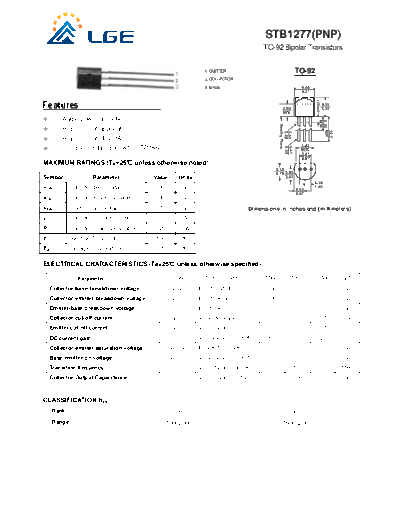 LGE stb1277  . Electronic Components Datasheets Active components Transistors LGE stb1277.pdf