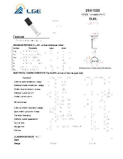 LGE 2sa1020  . Electronic Components Datasheets Active components Transistors LGE 2sa1020.pdf