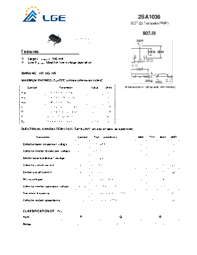 LGE 2sa1036  . Electronic Components Datasheets Active components Transistors LGE 2sa1036.pdf