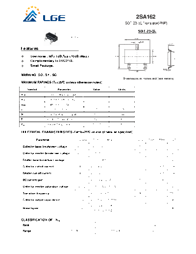 LGE 2sa1162 sot-23-3l  . Electronic Components Datasheets Active components Transistors LGE 2sa1162_sot-23-3l.pdf