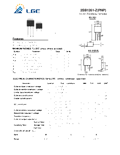 LGE 2sb1261-z  . Electronic Components Datasheets Active components Transistors LGE 2sb1261-z.pdf