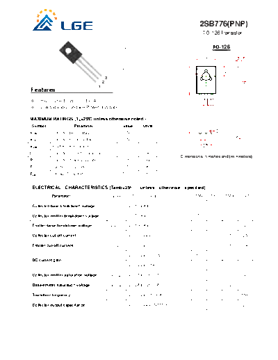 LGE 2sb776  . Electronic Components Datasheets Active components Transistors LGE 2sb776.pdf