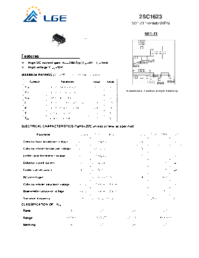 LGE 2sc1623 sot-23  . Electronic Components Datasheets Active components Transistors LGE 2sc1623_sot-23.pdf