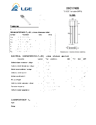 LGE 2sc1740s to-92s  . Electronic Components Datasheets Active components Transistors LGE 2sc1740s_to-92s.pdf