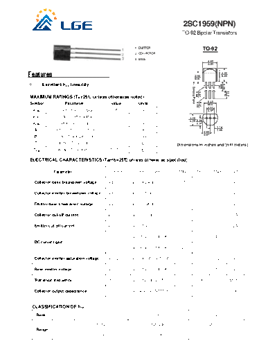 LGE 2sc1959  . Electronic Components Datasheets Active components Transistors LGE 2sc1959.pdf