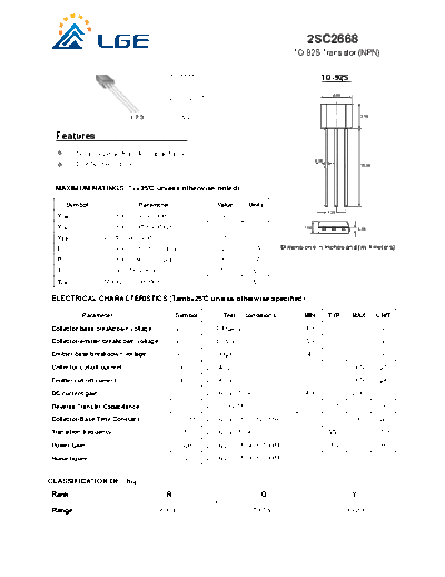 LGE 2sc2668  . Electronic Components Datasheets Active components Transistors LGE 2sc2668.pdf