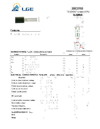 LGE 2sc2703 to-92mod  . Electronic Components Datasheets Active components Transistors LGE 2sc2703_to-92mod.pdf