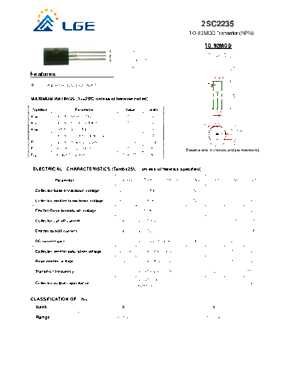 LGE 2sc2235 to-92mod  . Electronic Components Datasheets Active components Transistors LGE 2sc2235_to-92mod.pdf