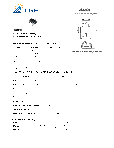 LGE 2sc4081 sot-323  . Electronic Components Datasheets Active components Transistors LGE 2sc4081_sot-323.pdf