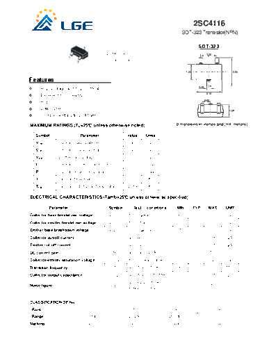 LGE 2sc4116 sot-323  . Electronic Components Datasheets Active components Transistors LGE 2sc4116_sot-323.pdf