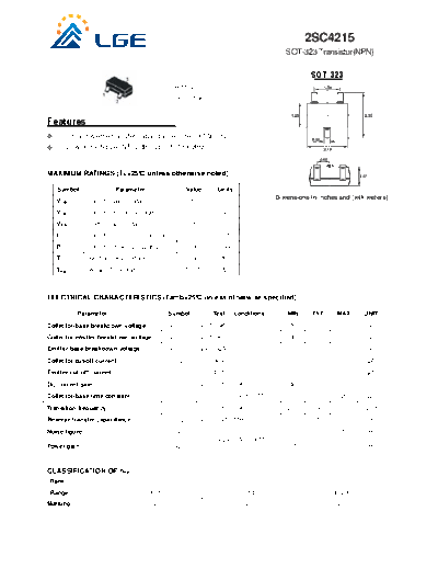 LGE 2sc4215 sot-323  . Electronic Components Datasheets Active components Transistors LGE 2sc4215_sot-323.pdf