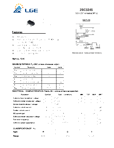 LGE 2sc5345  . Electronic Components Datasheets Active components Transistors LGE 2sc5345.pdf