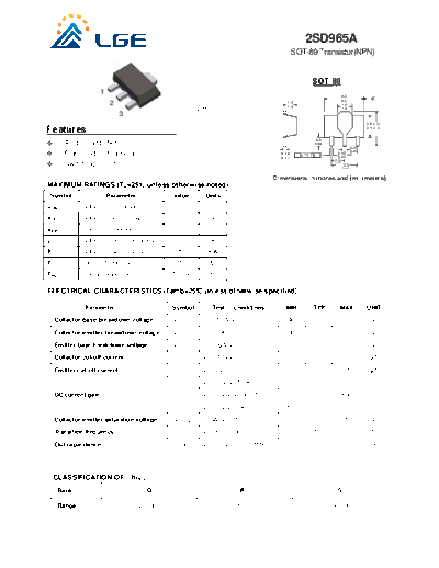 LGE 2sd965a  . Electronic Components Datasheets Active components Transistors LGE 2sd965a.pdf